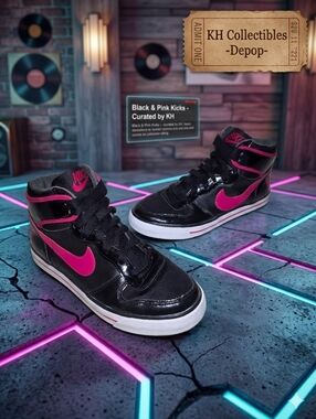 NEAR MINT Nike Hally Hoops Mid – Rare Premium Edition – Black/Red/Pink – Size 6